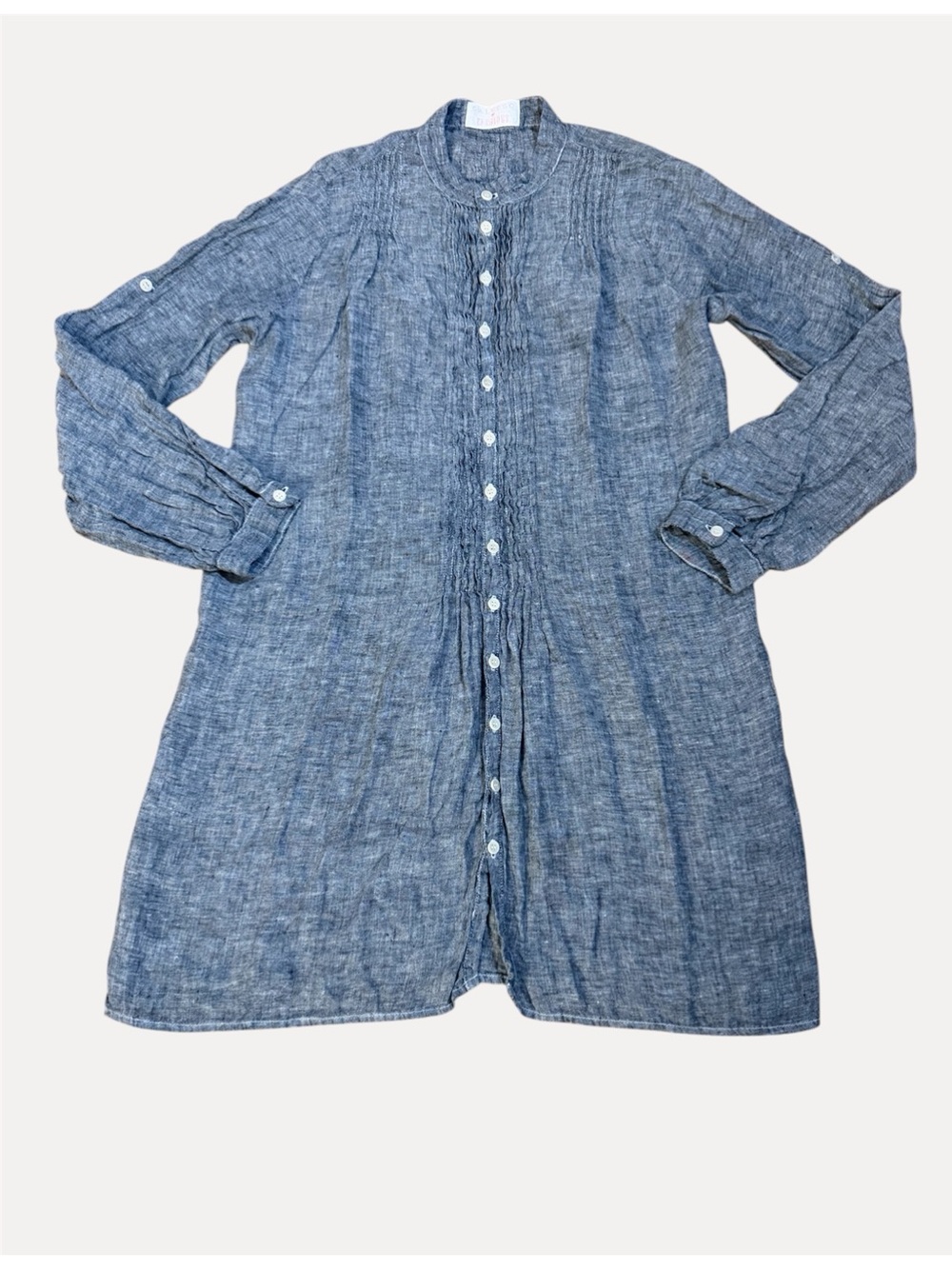 CP Shades x Calypso Light Blue Linen Pintuck Tunic Grey Blue Size XS - Picture 13 of 13